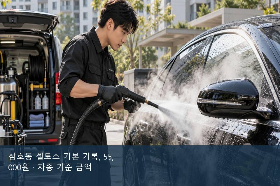 삼호동 셀토스 기본 기록, 55,000원 · 차종 기준 금액